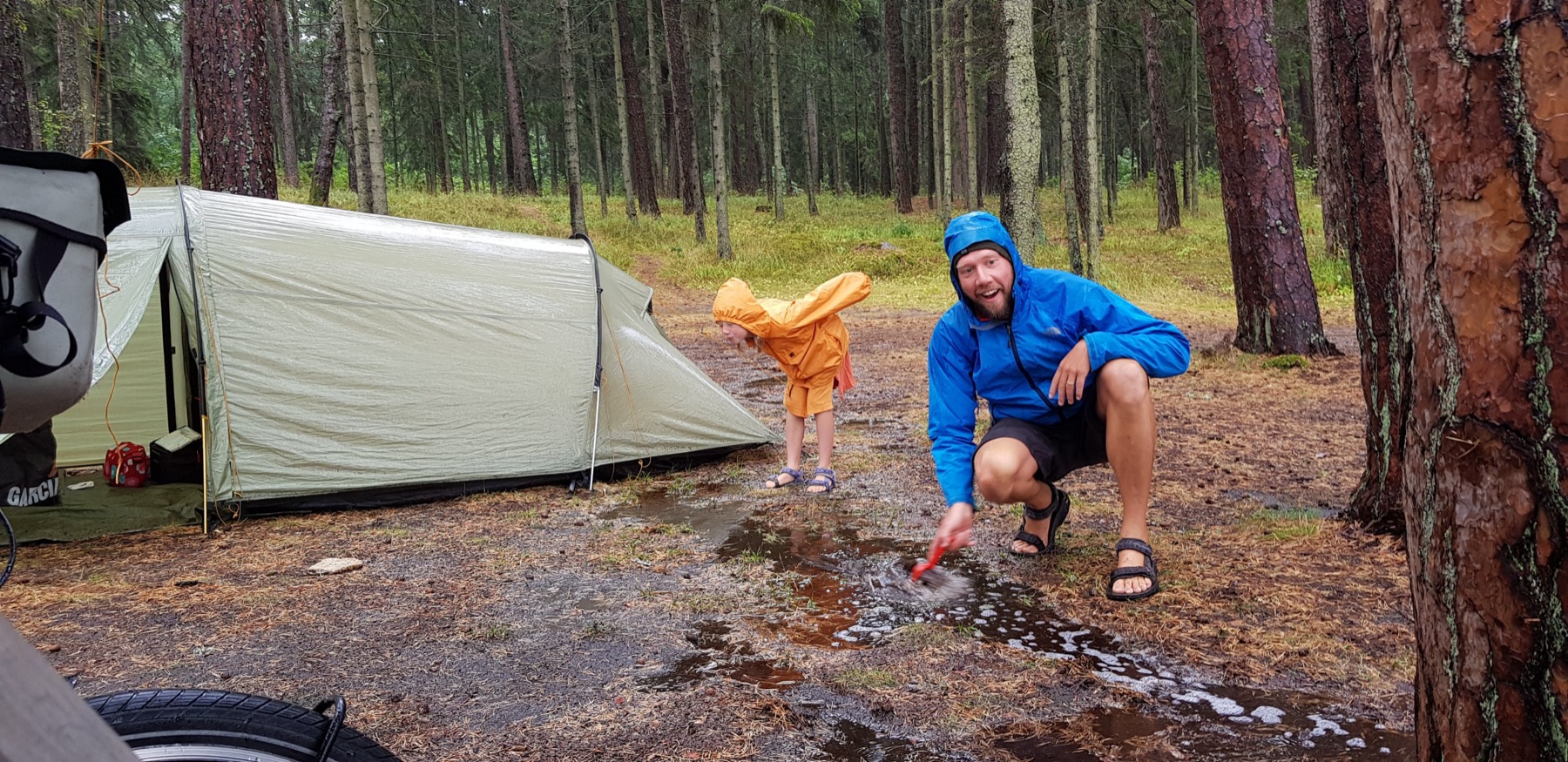 Kamperen in de regen